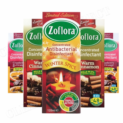 6 X 120ML ZOFLORA CHRISTMAS WINTER COLLECTION DISINFECTANT LIMITED