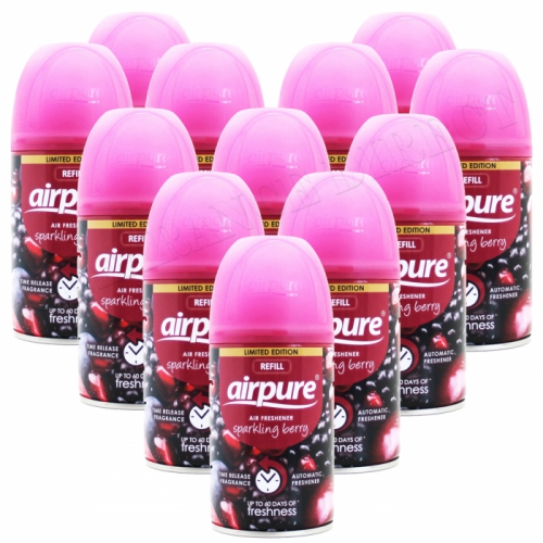 12 X AIRPURE FRESHMATIC AUTOMATIC SPRAY REFILLS 250ML SPARKLING BERRY AIRWICK