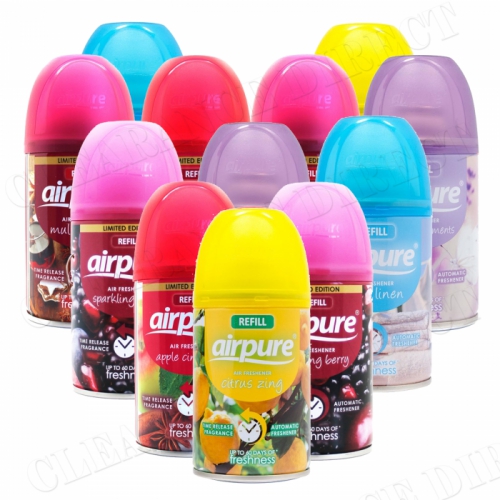 12 X AIRPURE FRESHMATIC AUTOMATIC SPRAY REFILLS MIXED SCENTS 250 ML AIRWICK COMPATIBLE