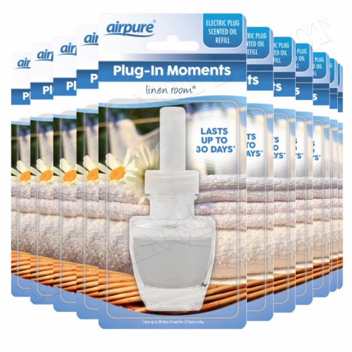 12 X AIRPURE PLUG-IN REFILL MOMENTS LINEN ROOM FITS AIRWICK PLUG IN