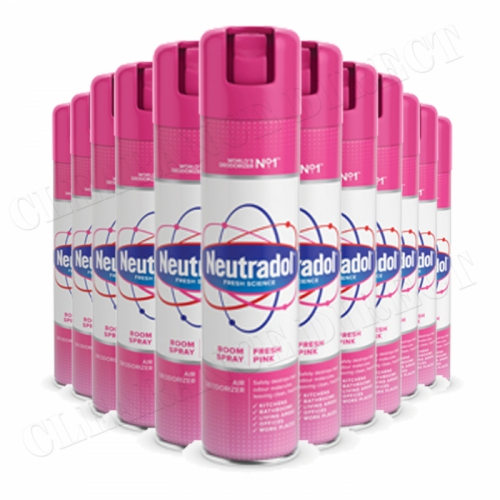 12 x Neutradol Fresh Pink Odour Destroyer Air Freshner Room Spray 300ml