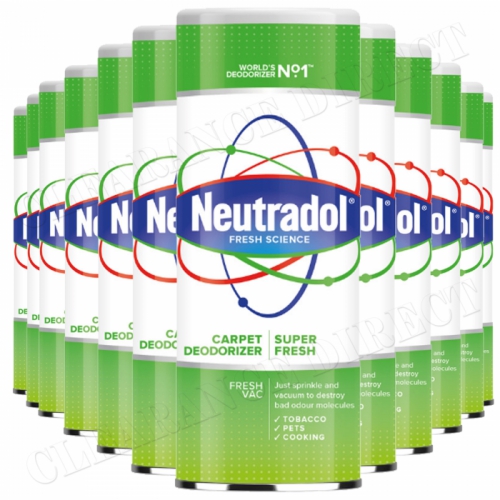 12 x Neutradol Super Fresh Carpet Odour Destroyer Air Freshner Vac n Clean 350g