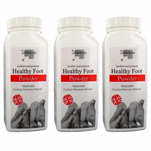 3 x ATHLETES HEALTHY FOOT POWDER MEDICATED TREATS AND PREVENTS ANTI  FUNGAL 75g