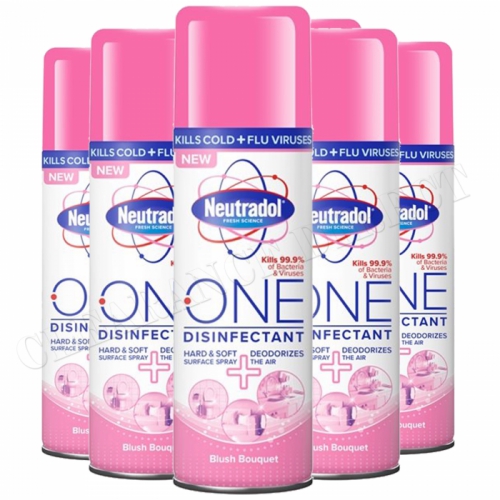 6 Neutradol One Disinfectant Spray Deodorizes 300ml Surface Air Blush Bouquet