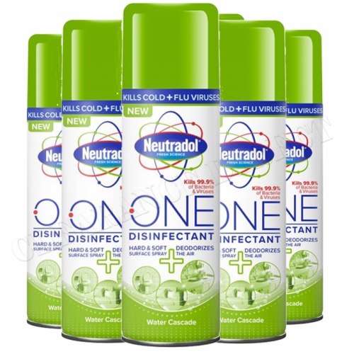 6 Neutradol One Disinfectant Spray Deodorizes 300ml Surface Air Water Cascade