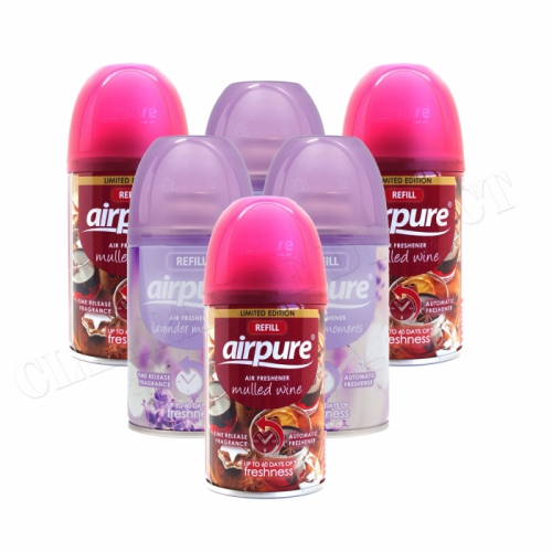 6 X AIRPURE FRESHMATIC AUTOMATIC REFILL 250ML  LAVENDER & MULLED WINE
