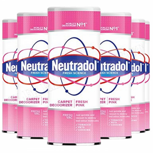 6 x Neutradol Fresh Pink Carpet Odour Destroyer Air Freshner Vac n Clean 350g