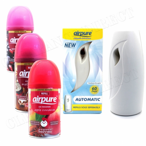 Airpure Air Freshner Automatic Spray Machine 3 x Refills Christmas Scent 