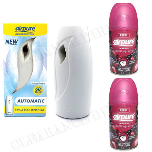 Airpure Automatic Air Freshener Machine with 2 Refills (Sparkling Berry) 