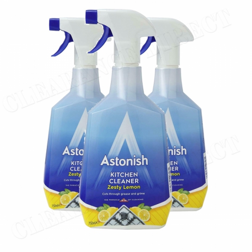 Astonish Kitchen Cleaner Spray - Zesty Lemon - 750ml 3 Pack