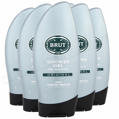 BRUT ORIGINAL SHOWER GEL 250ml x 6 THE RARE & HARD TO FIND OLD FASHION BOTTLE