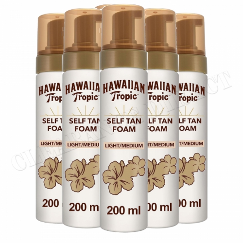 Hawaiian Tropic Light/Medium Self Tanning Foam STREAK-FREE 200ml x 6
